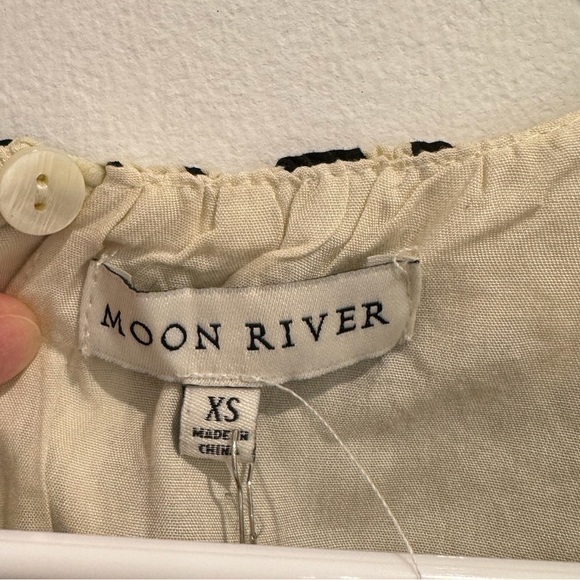 NEW NWT Moon River Black Floral Print Side Tie Cut-Out Tiered Midi Dress Size XS - Picture 7 of 7